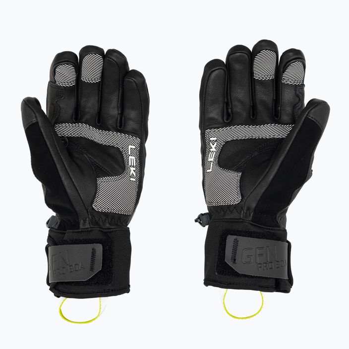 LEKI Griffin Tune 3D Boa pánske lyžiarske rukavice black/graphite/ice lemon 2