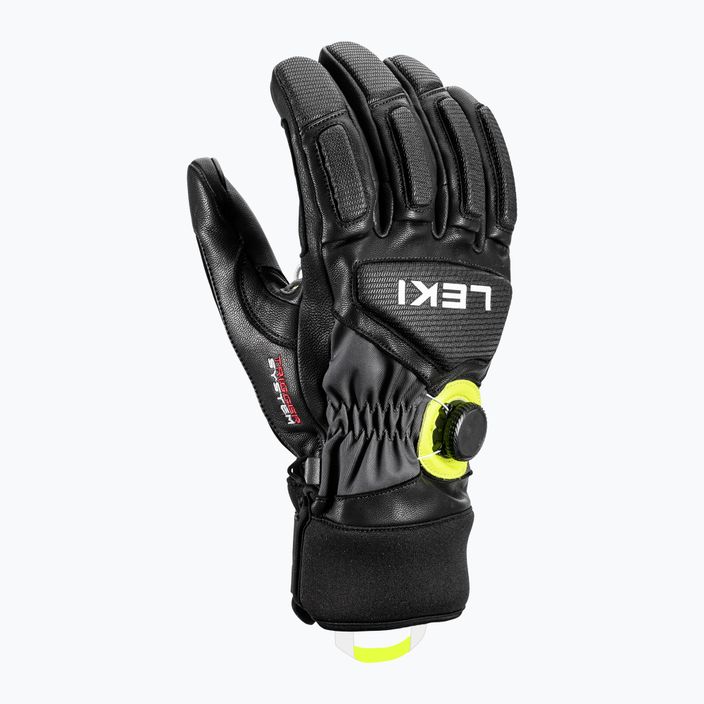 LEKI Griffin Tune 3D Boa pánske lyžiarske rukavice black/graphite/ice lemon 5