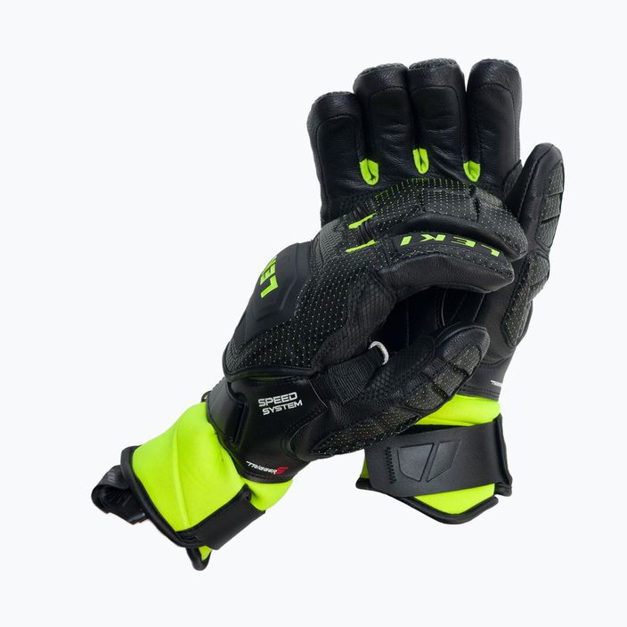 Pánske lyžiarske rukavice LEKI Worldcup Race Flex S Speed System čierno-zelené 649802301080