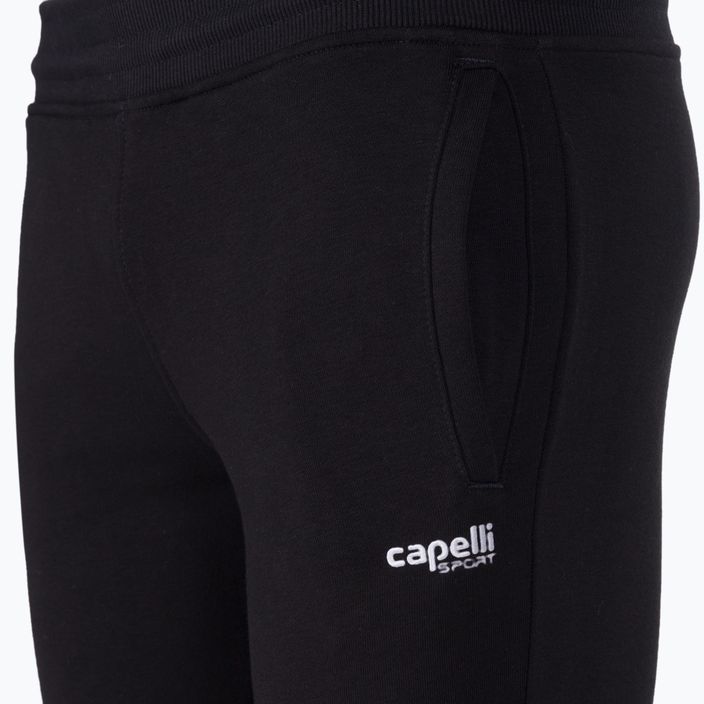 Capelli Basics Mládežnícke futbalové nohavice z francúzskeho froté so zúženými rukávmi black/white 3