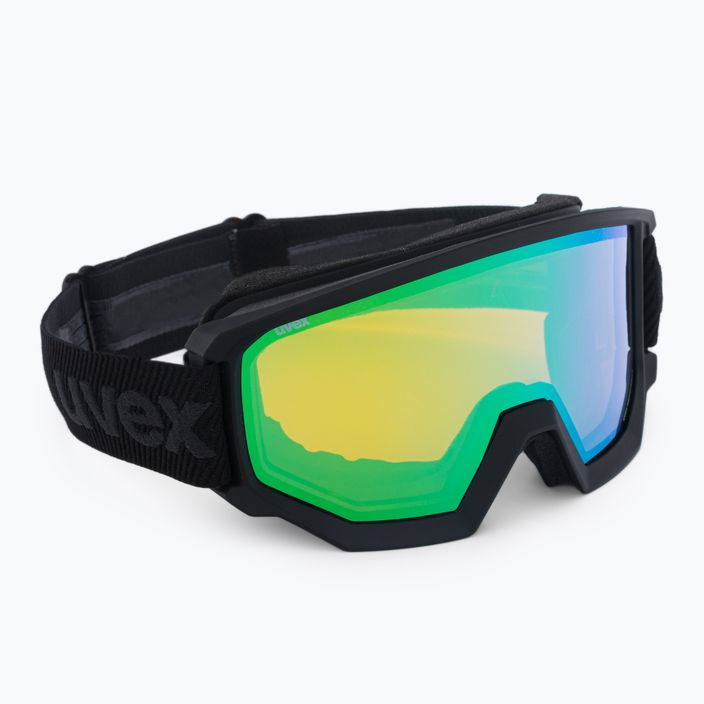 Lyžiarske okuliare UVEX Athletic FM black mat/mirror green lasergold lite55//52/233