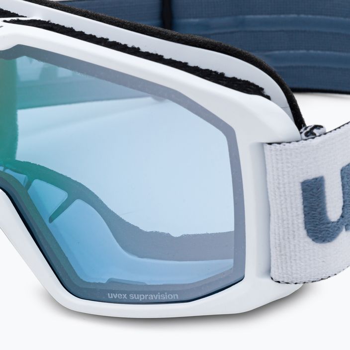 Lyžiarske okuliare UVEX Elemnt FM white mat/mirror silver blue 55//64/13 5