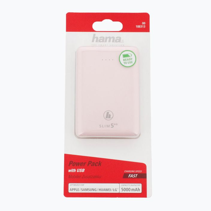 Hama Slim 5HD Power Pack 5 mAh ružová 188313