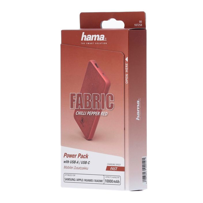 Hama Fabric 1 Power Pack 1 mAh červená 187258 2