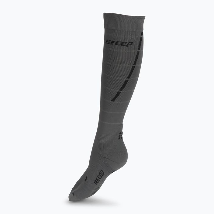 CEP Reflexné šedé dámske kompresné bežecké ponožky WP402Z 2