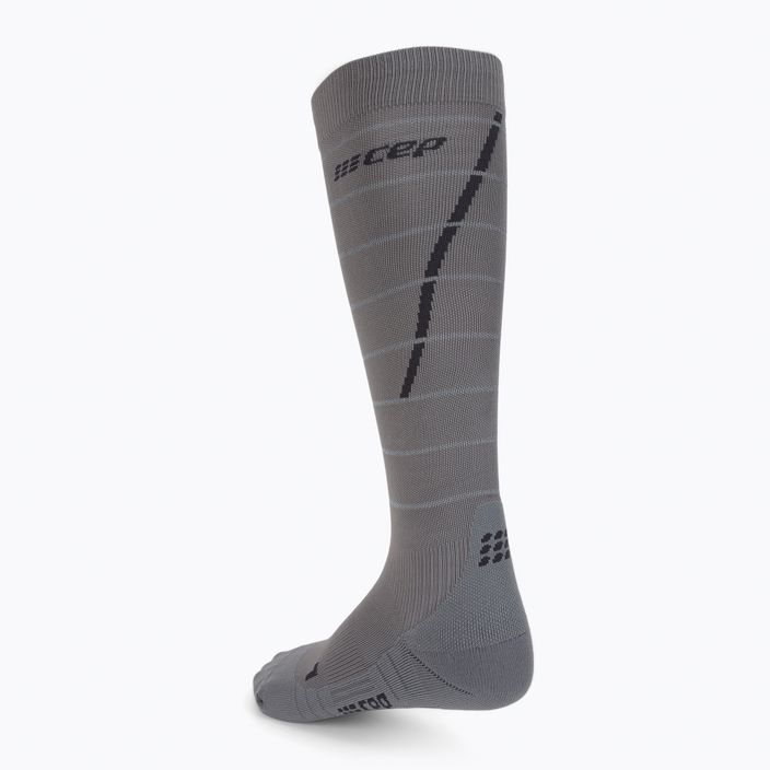 CEP Reflexné šedé pánske kompresné bežecké ponožky WP502Z 2