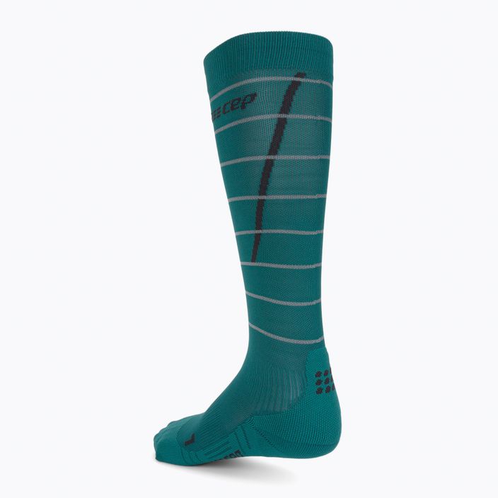 CEP Reflexné dámske bežecké kompresné ponožky zelené WP40GZ 2