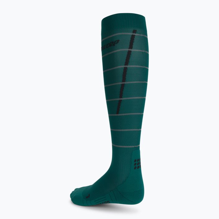 CEP Reflexné zelené pánske kompresné bežecké ponožky WP50GZ 2