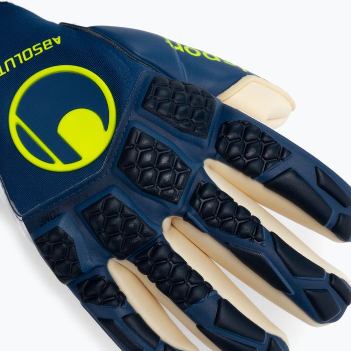 Uhlsport Hyperact Absolutgrip Finger Surround brankárske rukavice modré a biele 101123401 3
