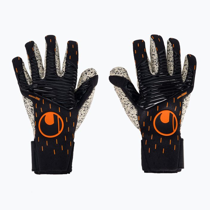 Uhlsport Speed Contact Supergrip+ Finger Surround brankárske rukavice čierno-biele 111261