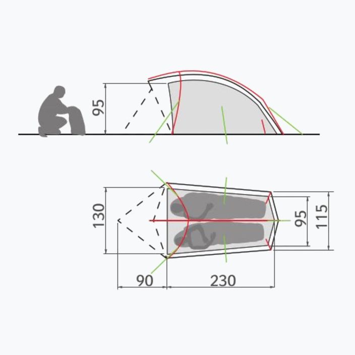 Trekingový stan Vaude Taurus buckeye pre 2 osoby 4