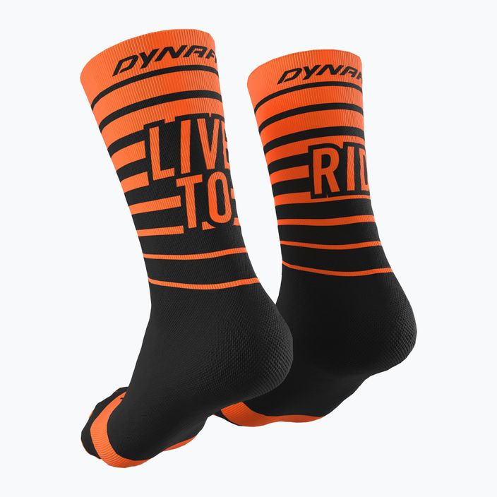 Cyklistické ponožky DYNAFIT Live To Ride čierno-oranžové 8-71746 2