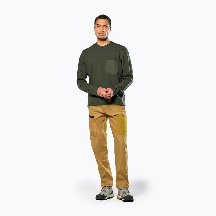 Pánska trekingová mikina Salewa Fanes Dry Pullover dark olive 2