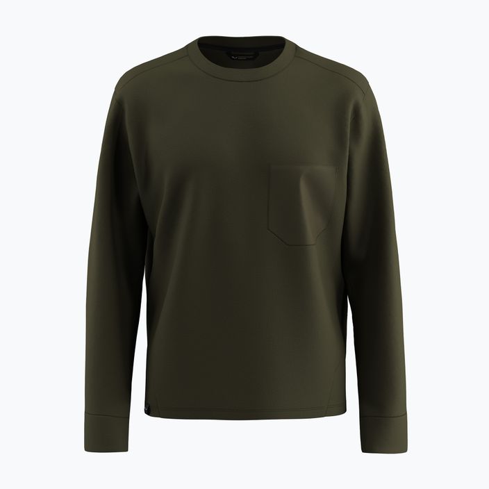 Pánska trekingová mikina Salewa Fanes Dry Pullover dark olive 7