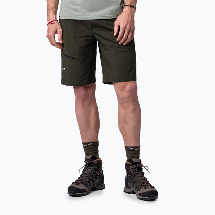 Salewa pánske trekingové šortky Puez 4 dark olive