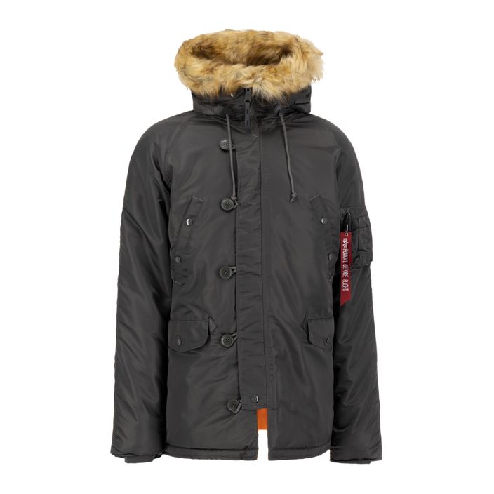 Alpha Industries pánska bunda N-3B VF sivá / čierna 2