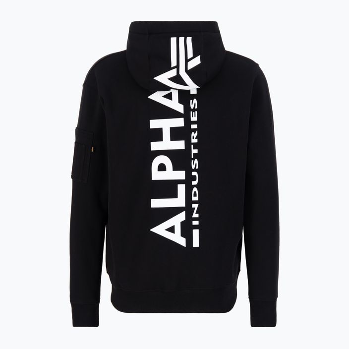 Pánska mikina Alpha Industries Back Print Zip black 2