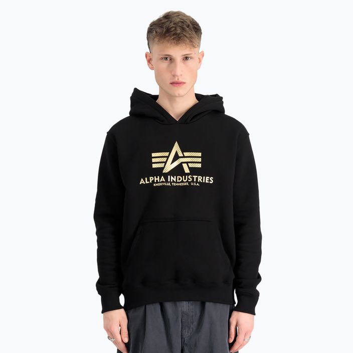 Pánska mikina Alpha Industries Basic Carbon Hoody black/gold