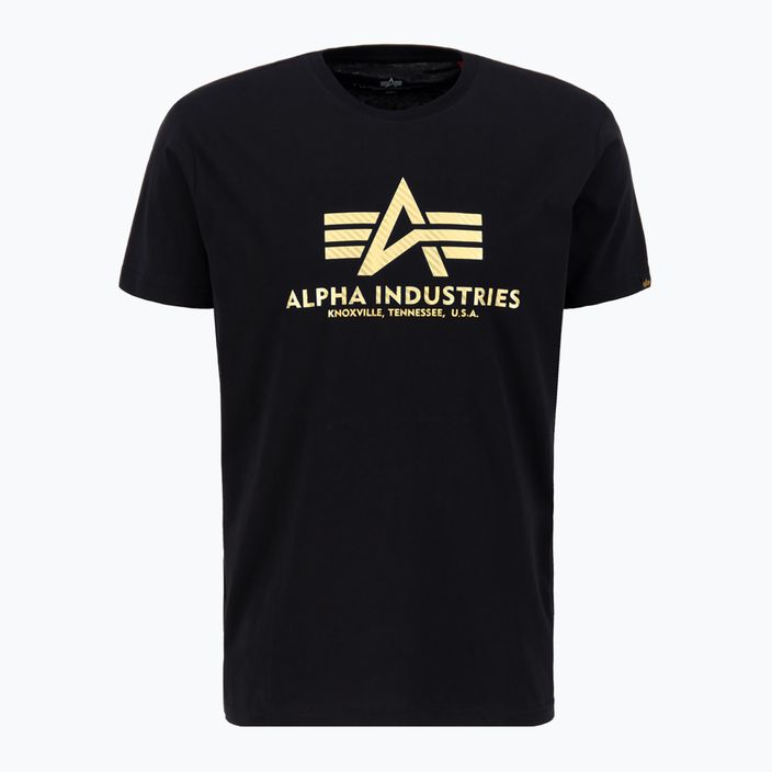 Alpha Industries pánske tričko Basic T Carbon black/gold