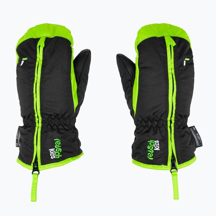 Detské lyžiarske rukavice Reusch Ben Mitten black/neon green 3