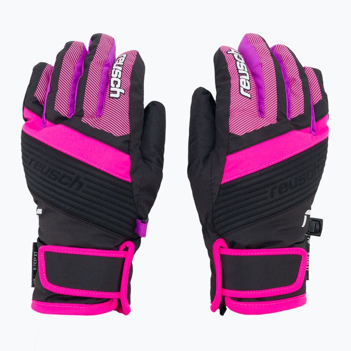 Detské lyžiarske rukavice Reusch Duke R-Tex XT čierno-ružové 3