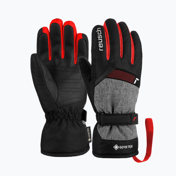 Detské lyžiarske rukavice Reusch Flash Gore-Tex black/black melange/fire red