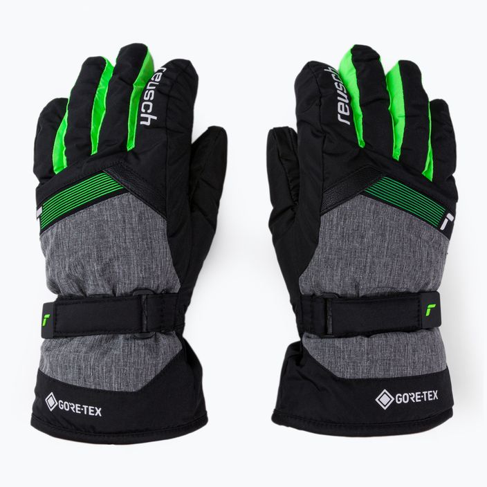 Detské lyžiarske rukavice Reusch Flash Gore-Tex black/green 62/61/35 3