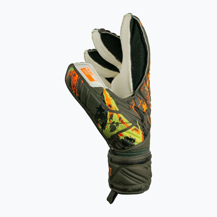 Reusch Attrakt Grip Finger Support Brankárske rukavice zeleno-oranžové 5371-5556 6