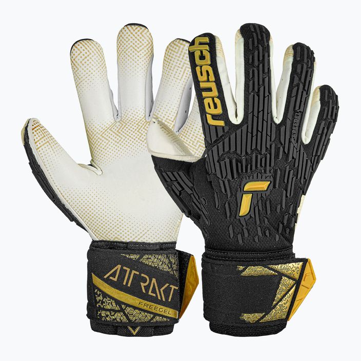 Brankárske rukavice Reusch Attrakt Freegel Gold X GluePrint Finger Support black/gold