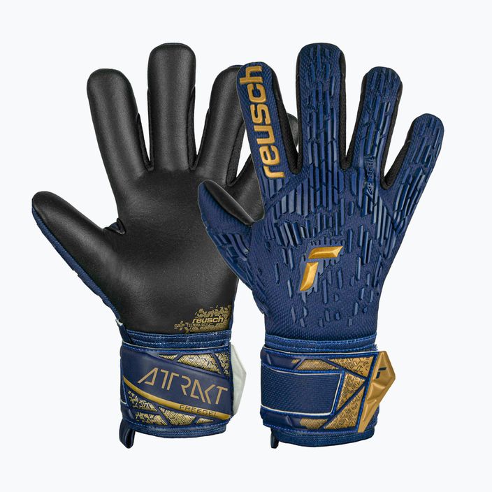 Brankárske rukavice Reusch Attrakt Freegel Silver premium modrá/zlatá/čierna