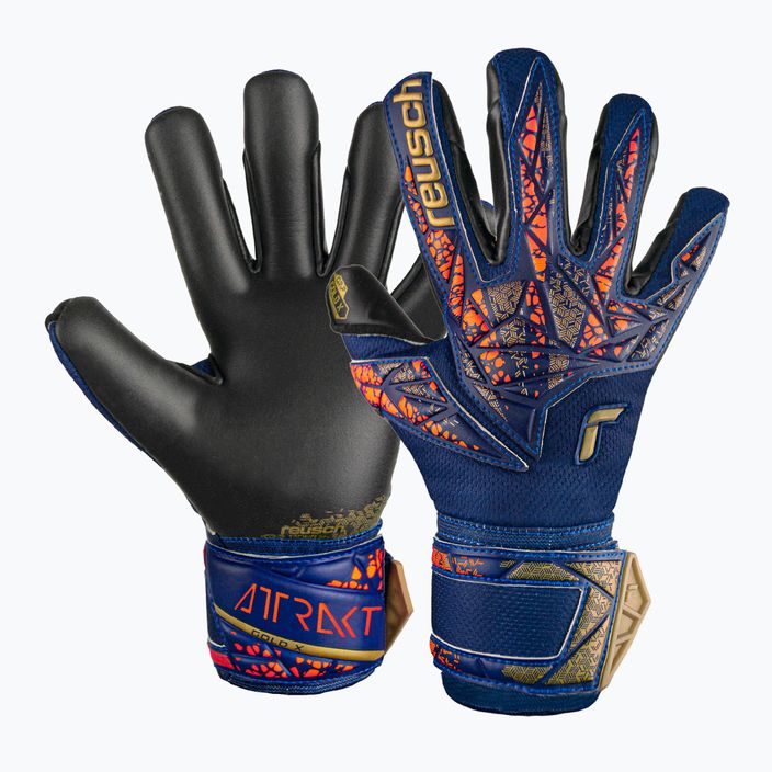 Brankárske rukavice detské Reusch Attrakt Gold X Junior premium blue/gold/black