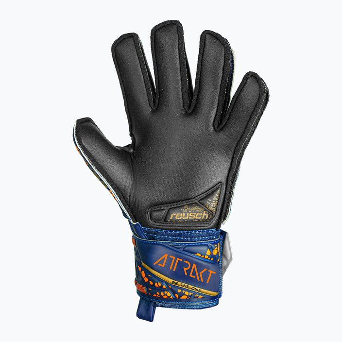 Detské brankárske rukavice Reusch Attrakt Silver Junior premium modrá/zlatá/čierna 3