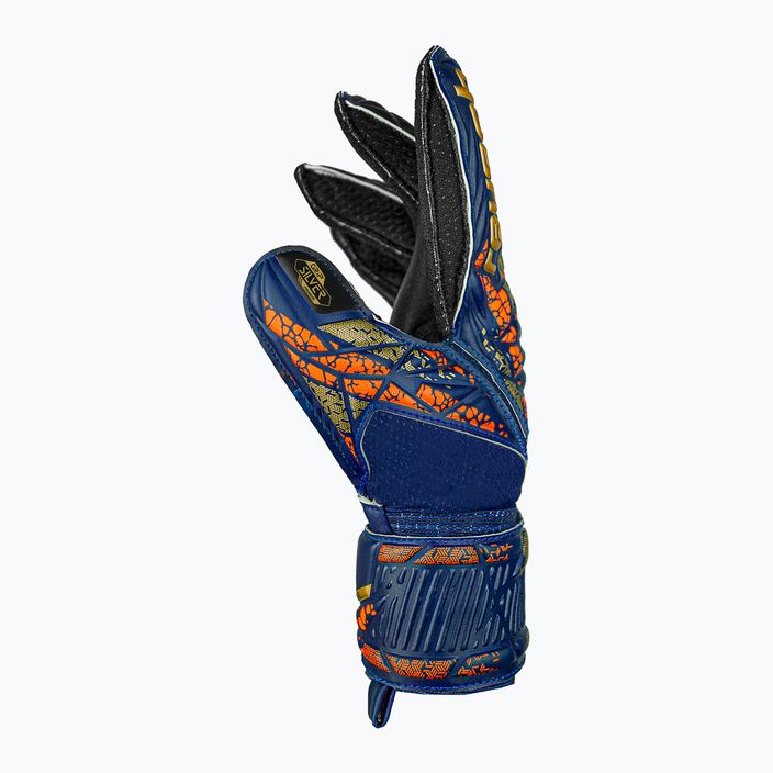 Detské brankárske rukavice Reusch Attrakt Silver Junior premium modrá/zlatá/čierna 4