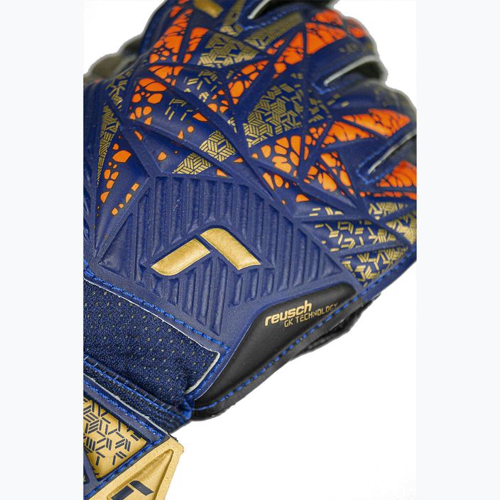 Detské brankárske rukavice Reusch Attrakt Silver Junior premium modrá/zlatá/čierna 5