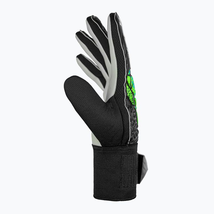 Detské brankárske rukavice Reusch Attrakt Starter Solid Junior black/fluo lime/aqua 4