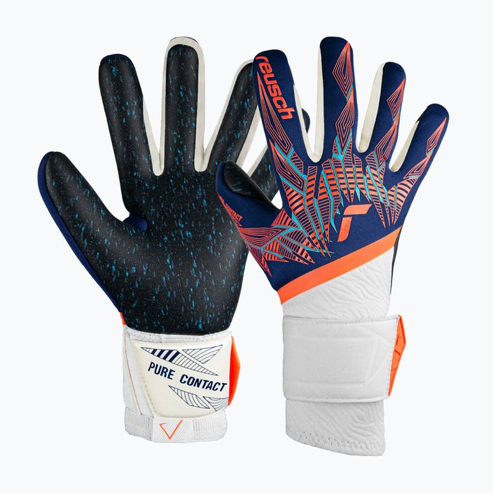 Brankárske rukavice Reusch Pure Contact Fusion premium modrá/elektrická oranžová/čierna
