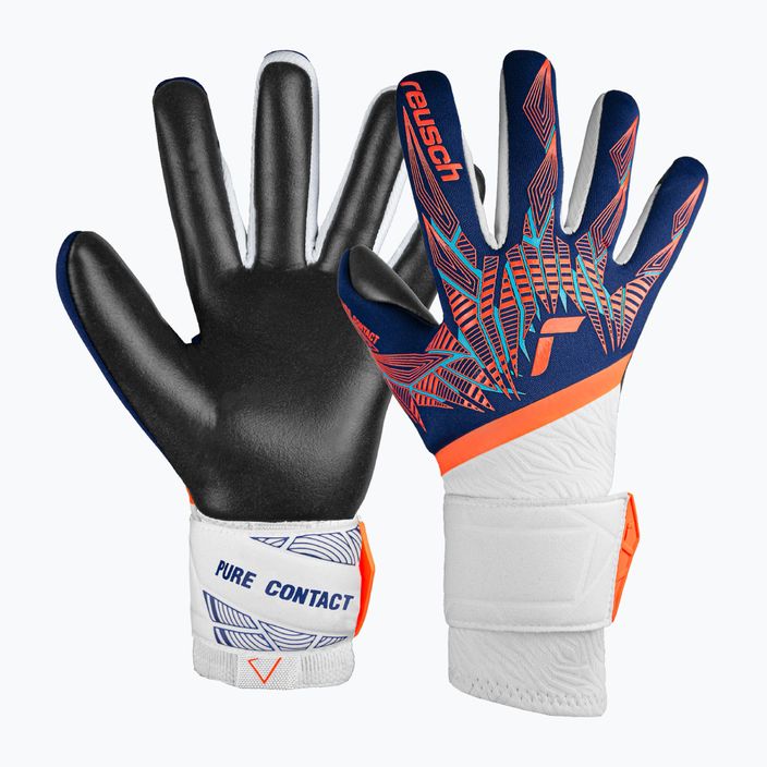 Brankárske rukavice Reusch Pure Contact Gold premium modrá/elektrická oranžová/čierna