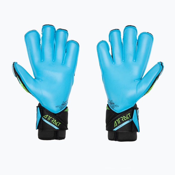Brankárske rukavice Reusch Attrakt Aqua Evolution black/fluo lime/aqua 2