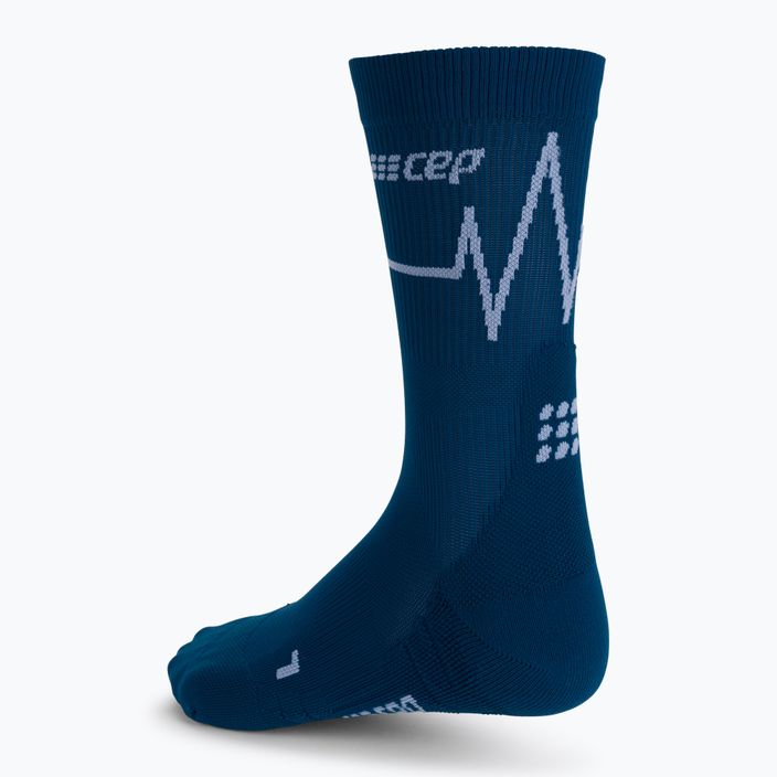 CEP Heartbeat pánske kompresné bežecké ponožky modré WP3CNC2 2