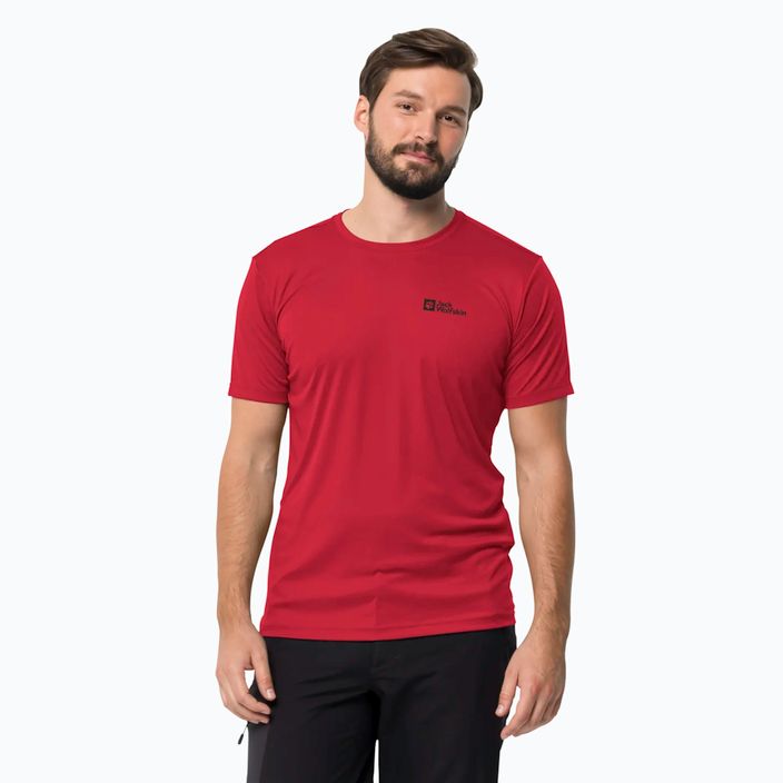Pánske trekingové tričko Jack Wolfskin Tech red glow