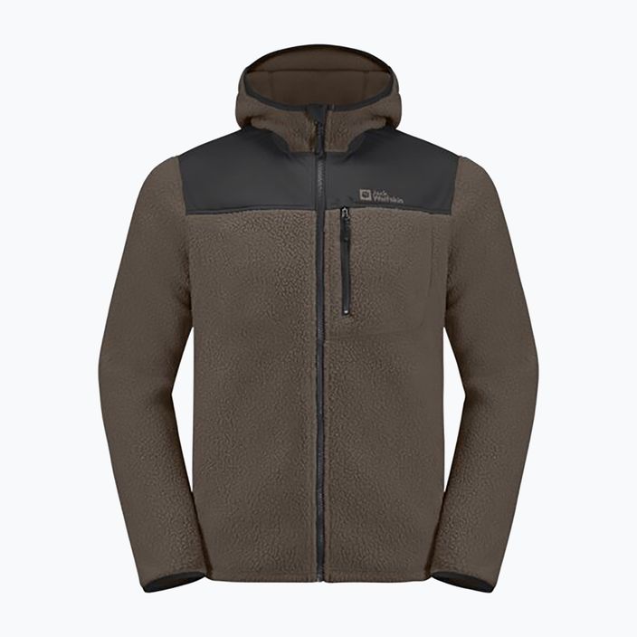 Pánska fleecová mikina Jack Wolfskin Kammweg Pile Fz cold coffee