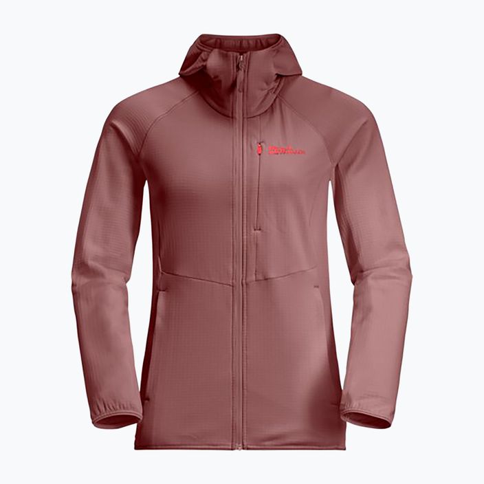 Dámska fleecová mikina Jack Wolfskin dámska fleecová bunda Kolbenberg Hooded Fz mineral red