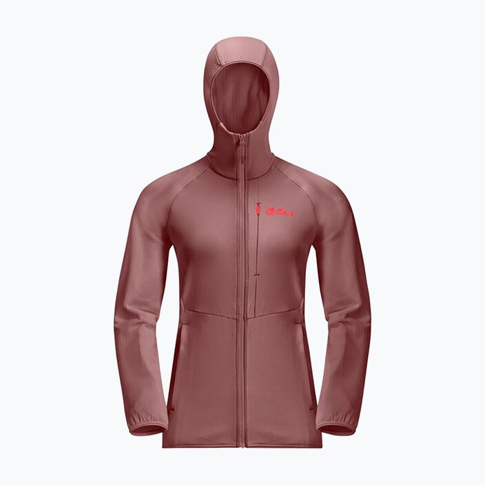 Dámska fleecová mikina Jack Wolfskin dámska fleecová bunda Kolbenberg Hooded Fz mineral red 2