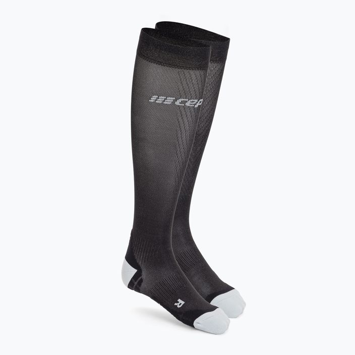 Pánske kompresné bežecké ponožky CEP Ultralight black/light grey