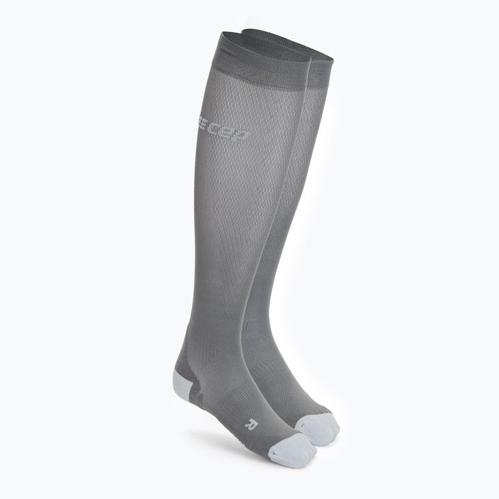 Pánske kompresné bežecké ponožky CEP Ultralight grey/light grey