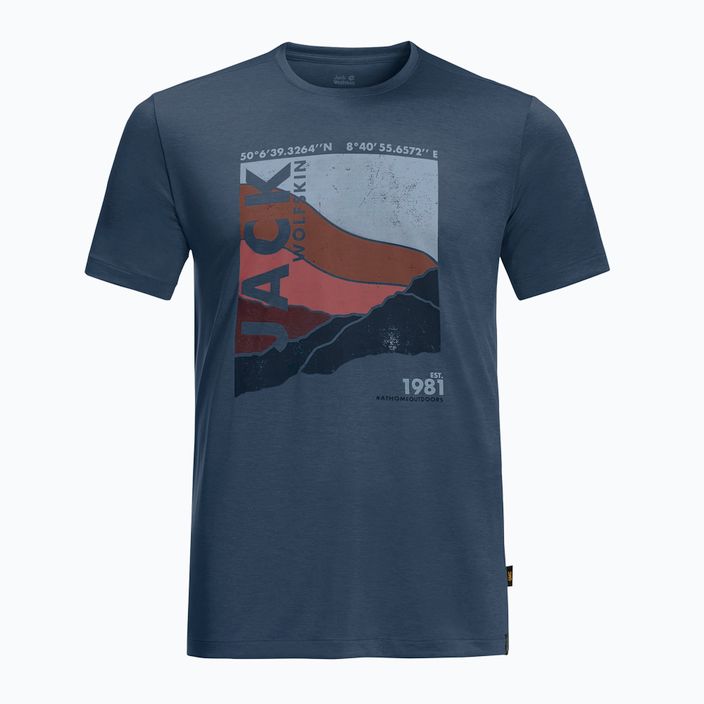 Pánske trekingové tričko Jack Wolfskin Crosstrail Graphic navy blue 1807202_1383 3