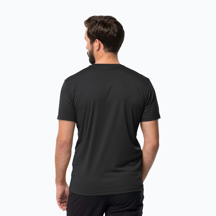 Jack Wolfskin Tech pánske trekingové tričko čierne 1807072 2