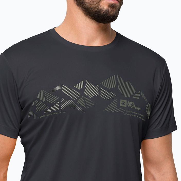 Jack Wolfskin Peak Graphic pánske trekingové tričko čierne 1807183 3