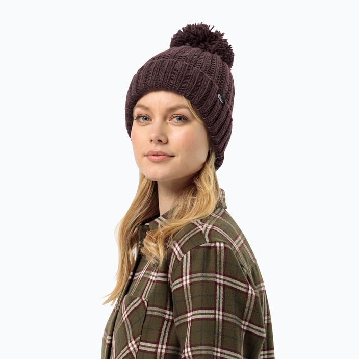 Dámska zimná čiapka Jack Wolfskin Highloft Knit Beanie boysenberry 7