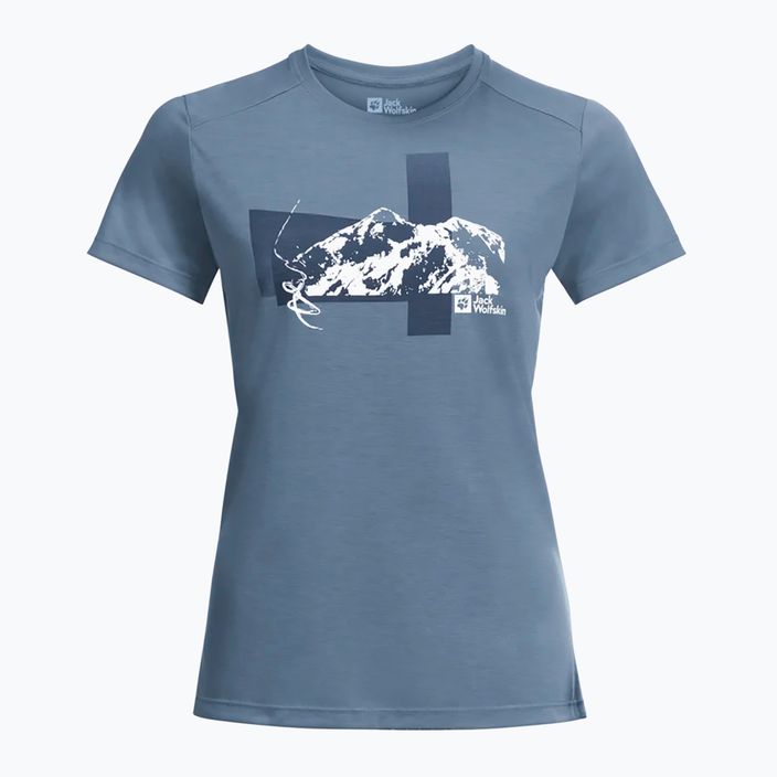 Dámske trekingové tričko  Jack Wolfskin  Vonnan S/S Graphic elemental blue 4
